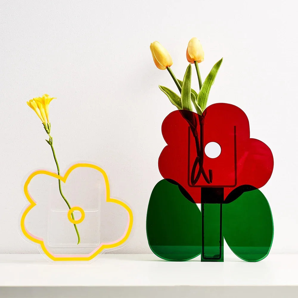 Blooming Acrylic Art Vases