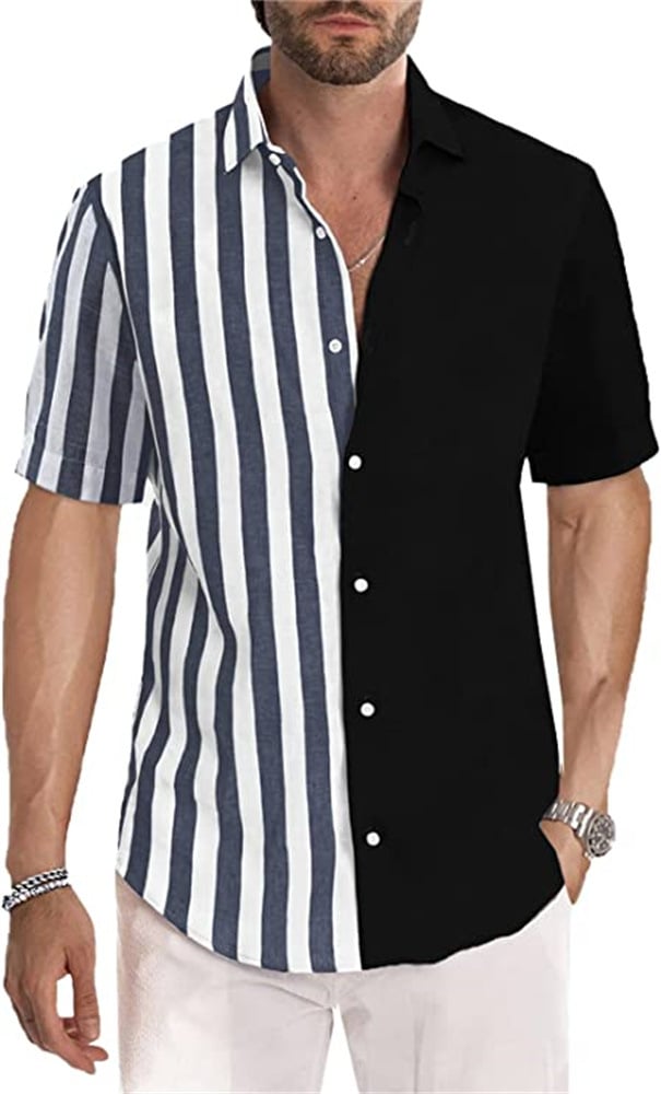 🔥Spring summer men's cotton linen striped button shirt-BUY 2 FREE SHIPPING