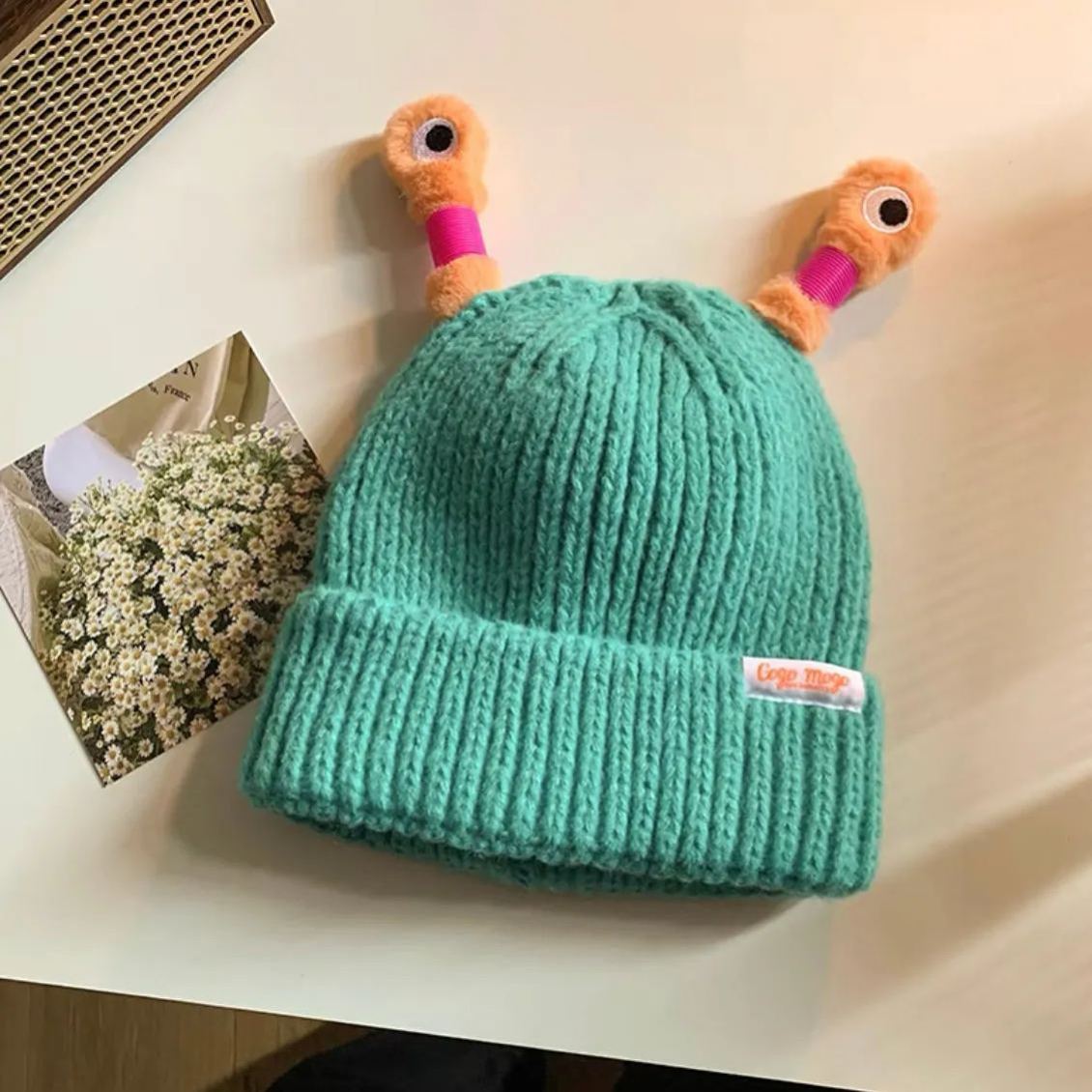 🔥HOT SALE - 49% OFF🔥Cute glowing little monster knitted hat