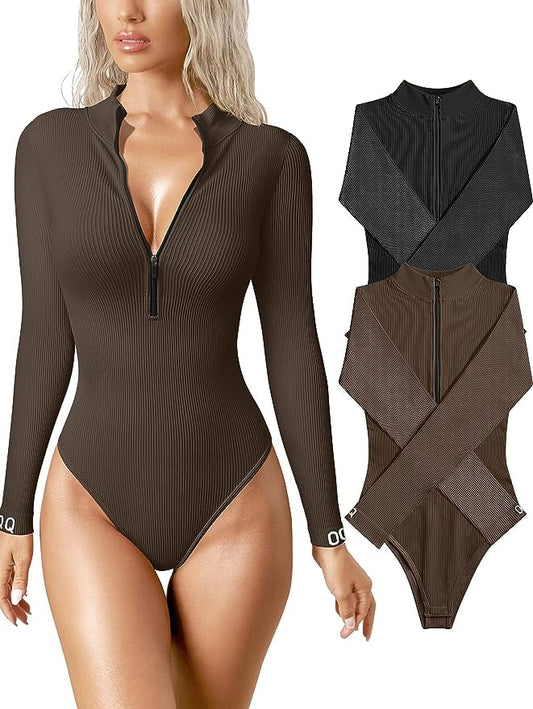 🔥 Hot Sale - 49% OFF 🔥Zip Up Body Suit Set