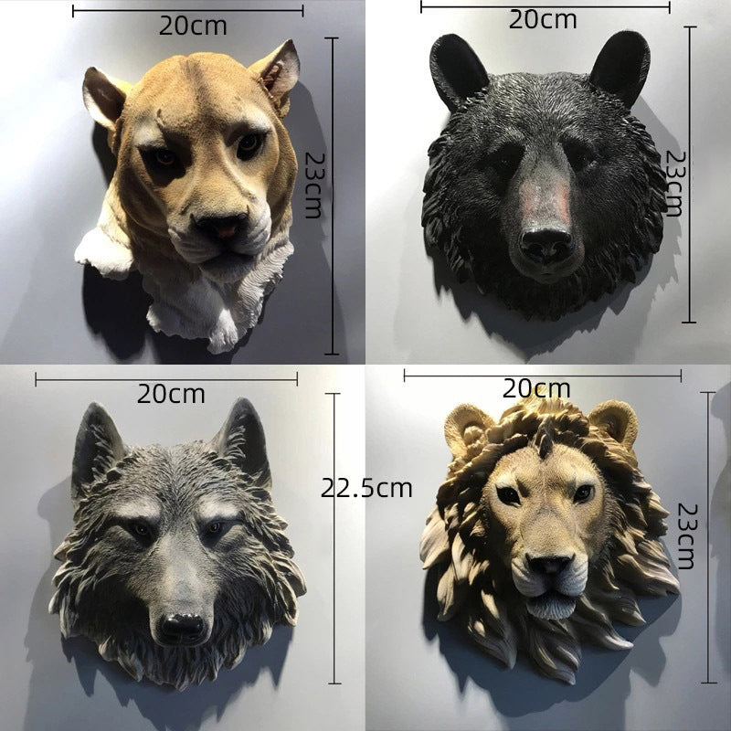 -Simulation animal head wall hanging decoration