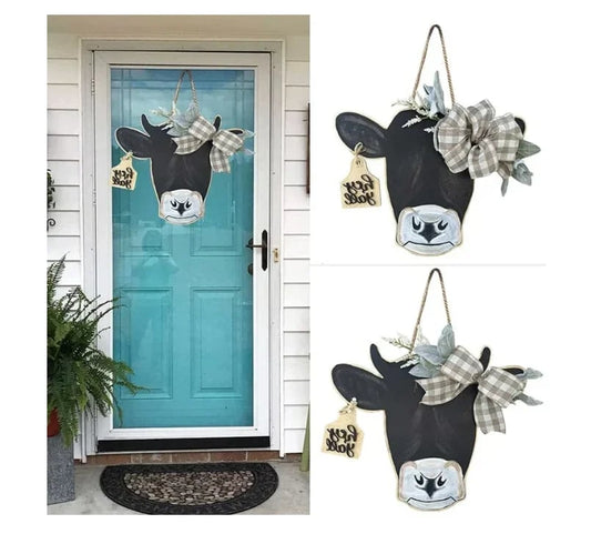 48% OFF🔥-Farmhouse Cow Head Welcome Wreath