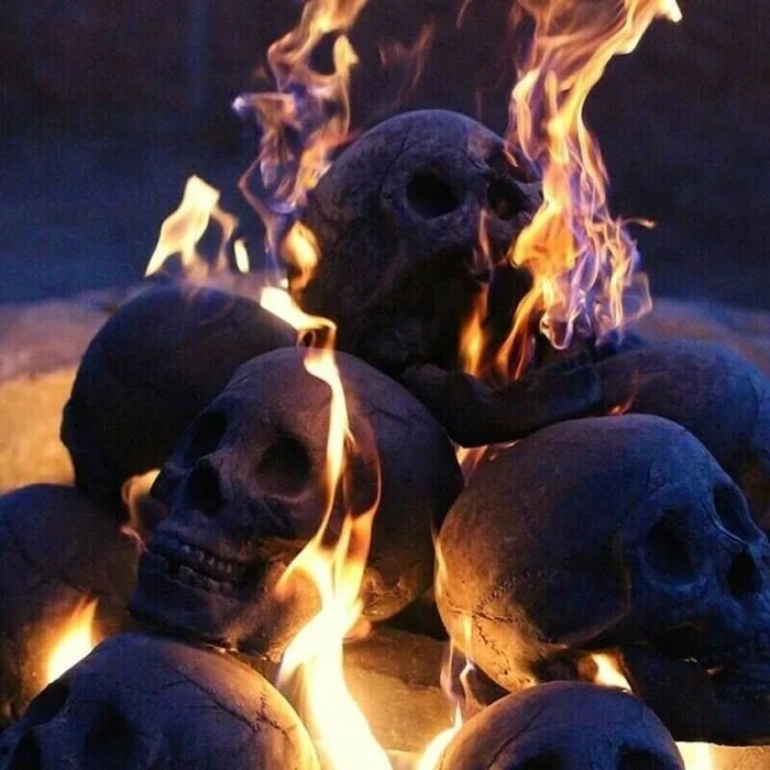 💀Halloween Sale - Terrifying Human Skull Fire Pit