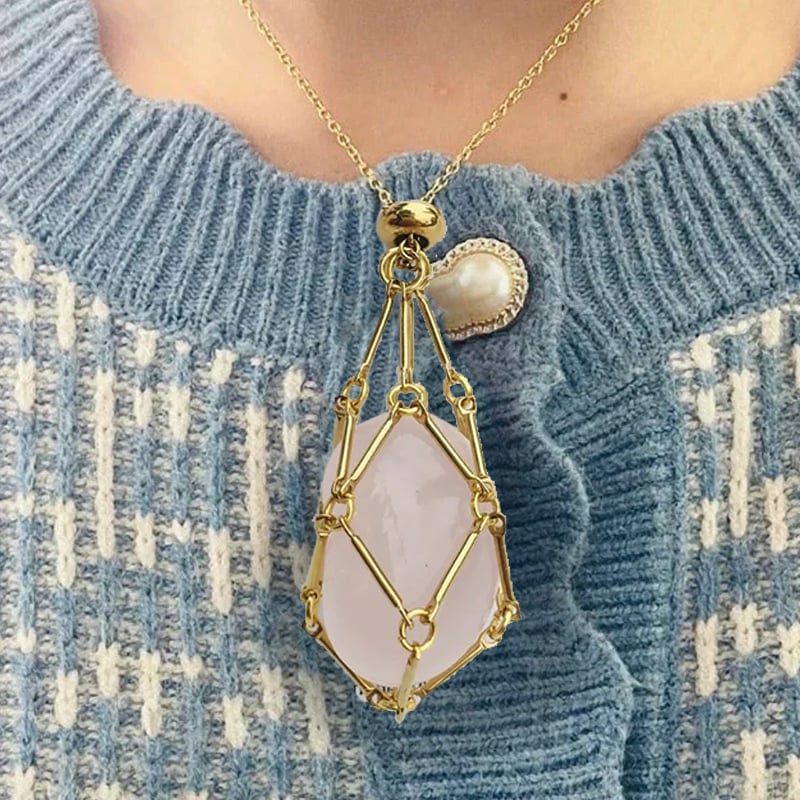 Final Day Sale: Get 70% Off on the 2024 Crystal Stone Holder Necklace!