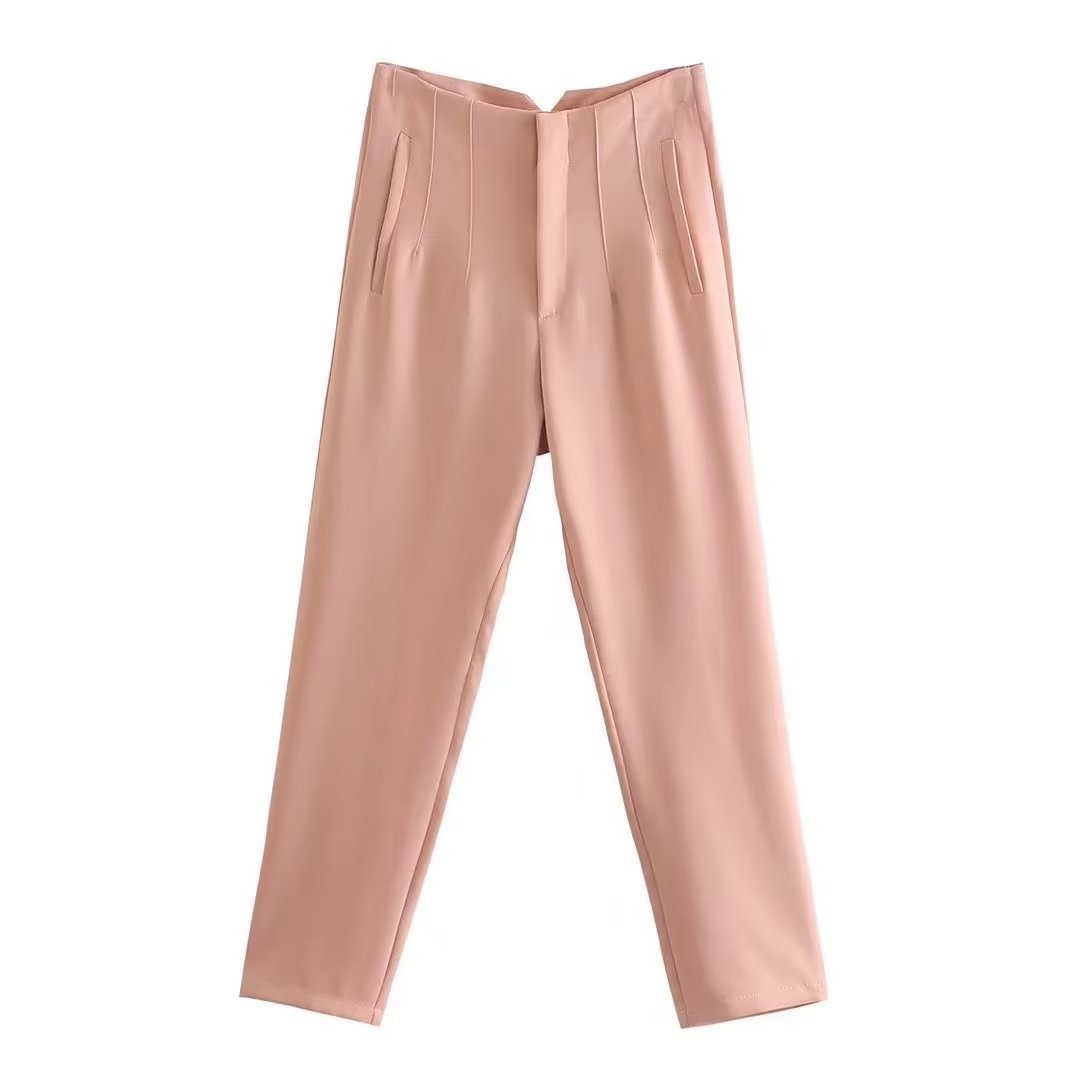 Tailored Pleat High Waist Pants