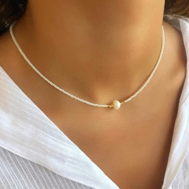 Natural Elegant Freshwater Pearl Necklace(4 Color Options)