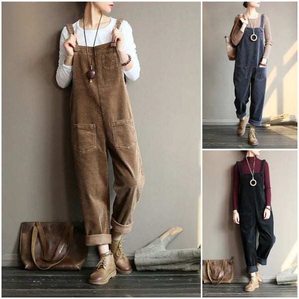 2024 NEW Wide Leg Corduroy Overalls