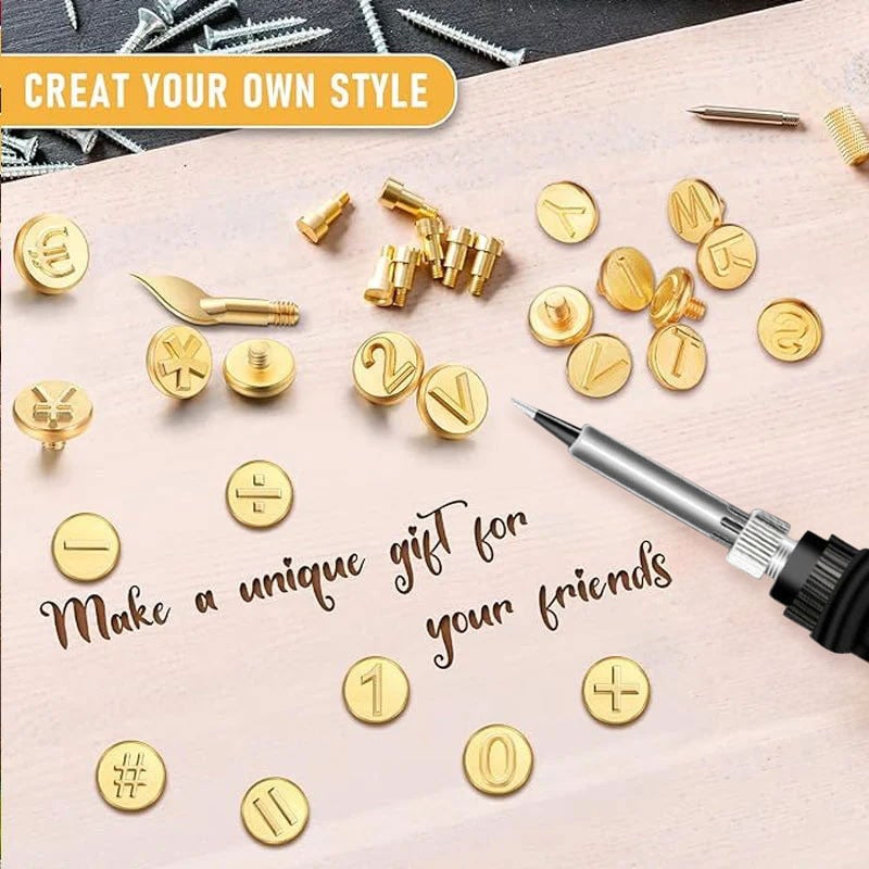 🎁26 Letters Copper Mold-DIY Wood Burning/Carving Set