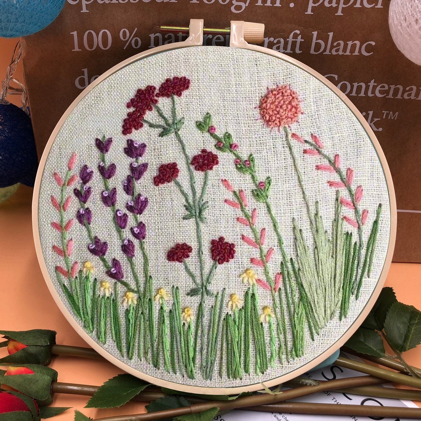 💐Embroidery  Hoop Flower Kit for Beginner