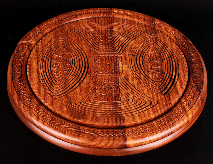 -Handmade wood carving fruit plate