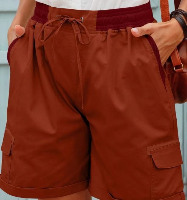 High waist ladies casual loose shorts