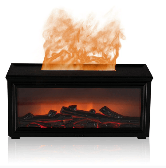 🔥Flame Fireplace Aroma  Diffuser Humidifier Night Light Aromatherapy Timer Gift Atmosphere
