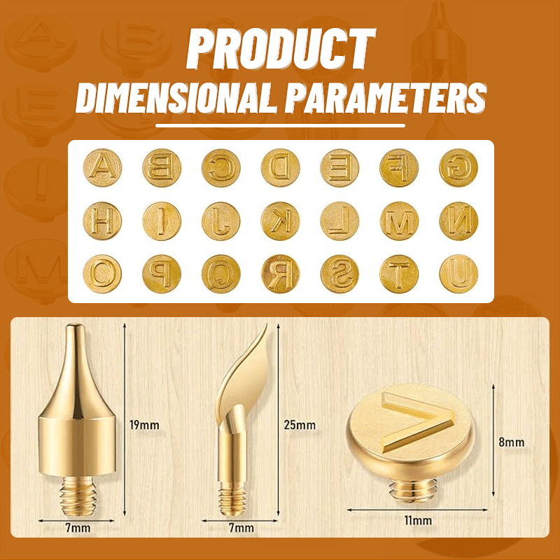 🎁26 Letters Copper Mold-DIY Wood Burning/Carving Set