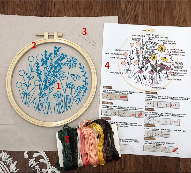 💐Embroidery  Hoop Flower Kit for Beginner