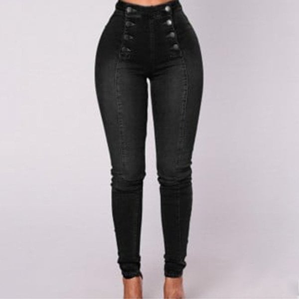 💓Double Breasted High Waist Skinny Jeans ✈BUY 2 FREE SHIPPING