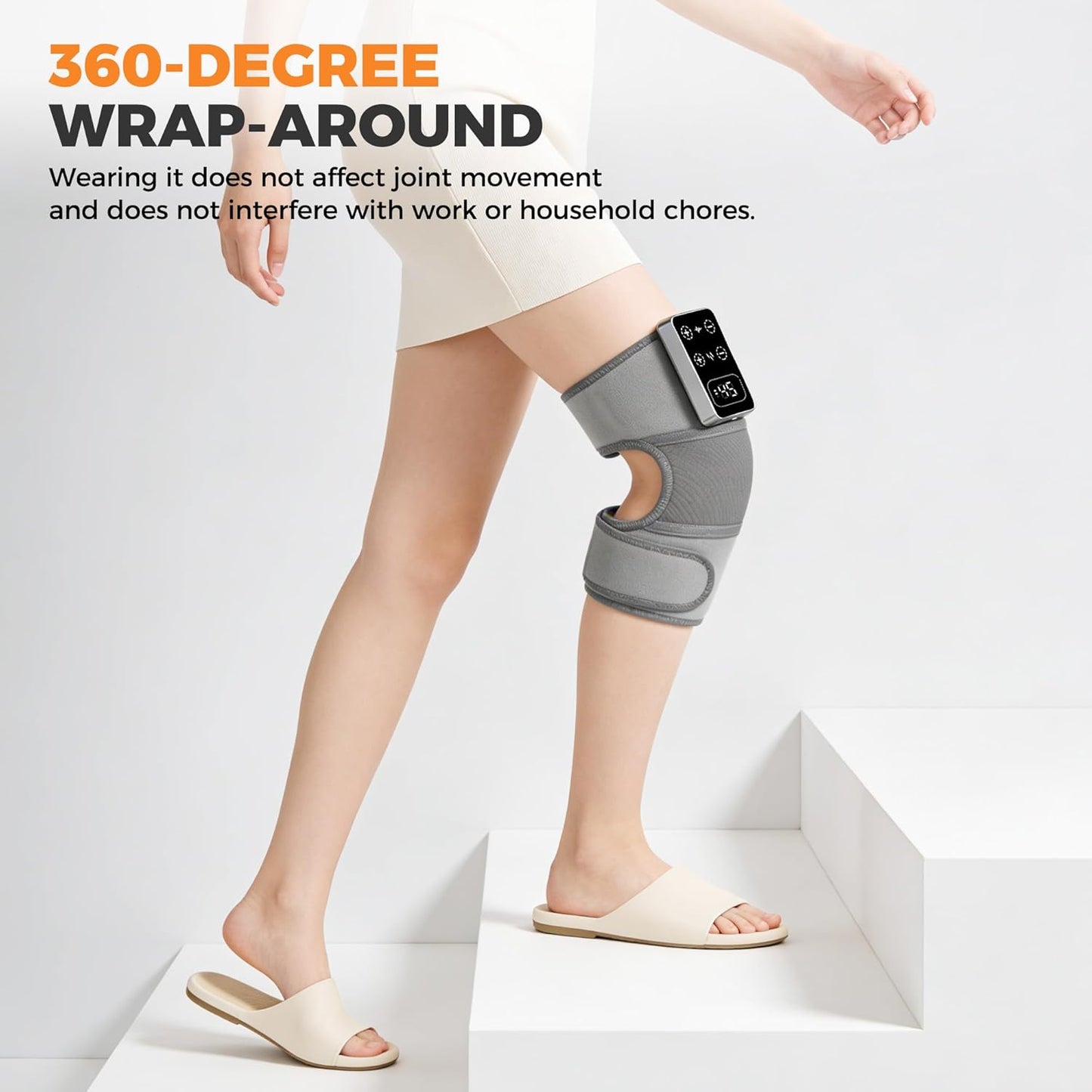YAZHI Cordless Knee Massager for Pain Relief – Electric Heated Knee Brace, 5 Heat Levels & 3 Massage Modes, Gifts for Men and Women 2pack