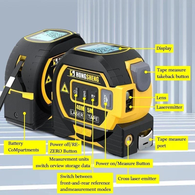 Made in Germany🎉Measuring Sight 3-In-1 Infrared Laser Tape Measuring