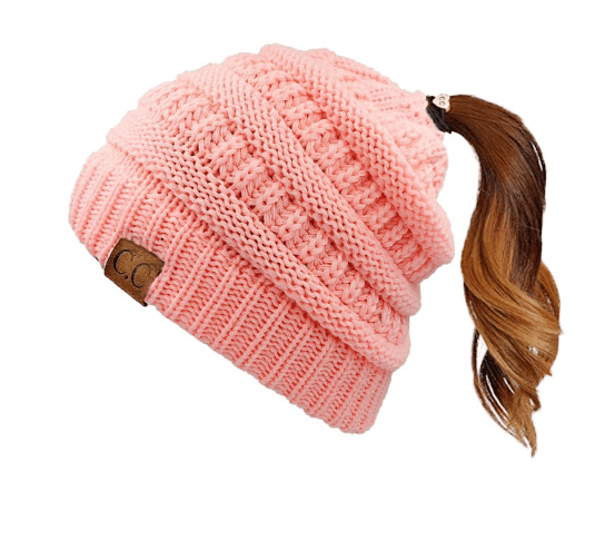 Fashion Soft Knit Ponytail Beanie