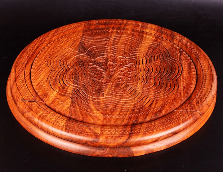 -Handmade wood carving fruit plate