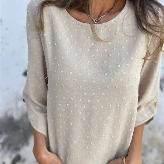 🔥Women's Casual Round Neck Jacquard Top