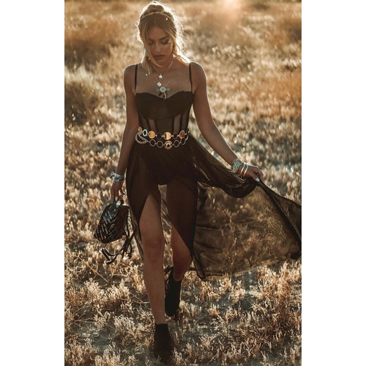 ourhomemarketTM-Bohemian Vintage Sheer Long Dresses Summer Beach Party Party Long Dresses