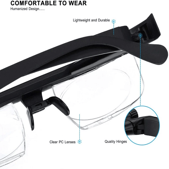 ADJUSTABLE FOCUS GLASSES DIAL VISION NEAR AND FAR SIGHT