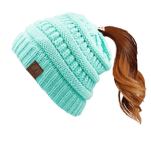 Fashion Soft Knit Ponytail Beanie