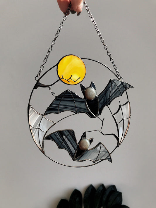 🦇Gothic Bat Moon Suncatcher