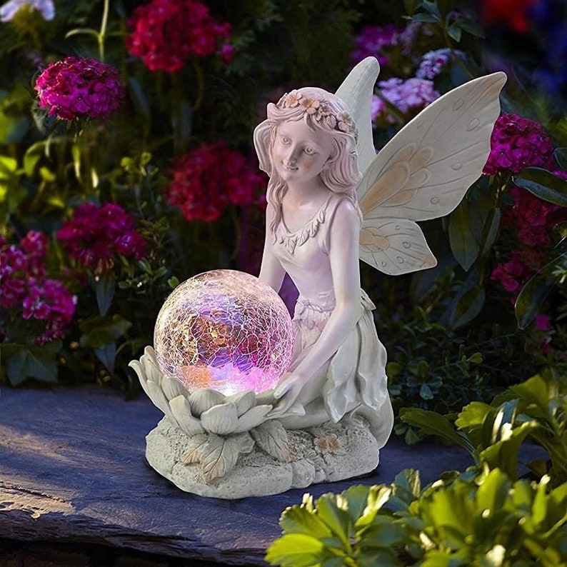 Home garden solar energy decoration Fairy Statue