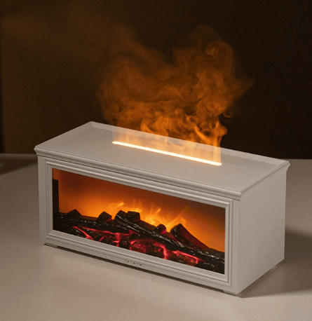 🔥Flame Fireplace Aroma  Diffuser Humidifier Night Light Aromatherapy Timer Gift Atmosphere