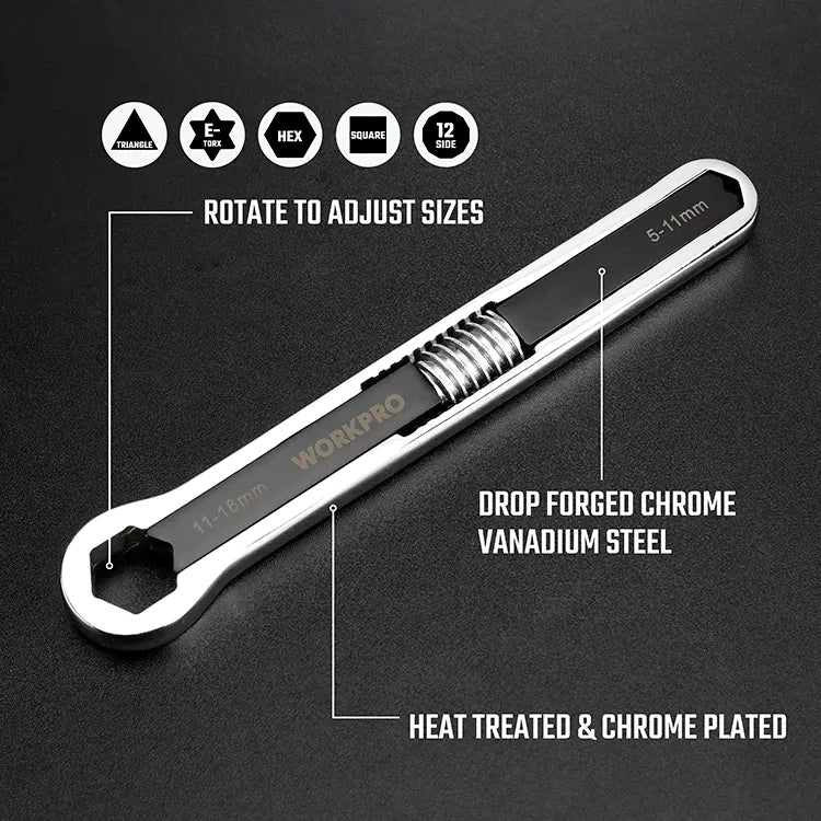 GEARDRIVE Universal Wrench Set Drop Forged