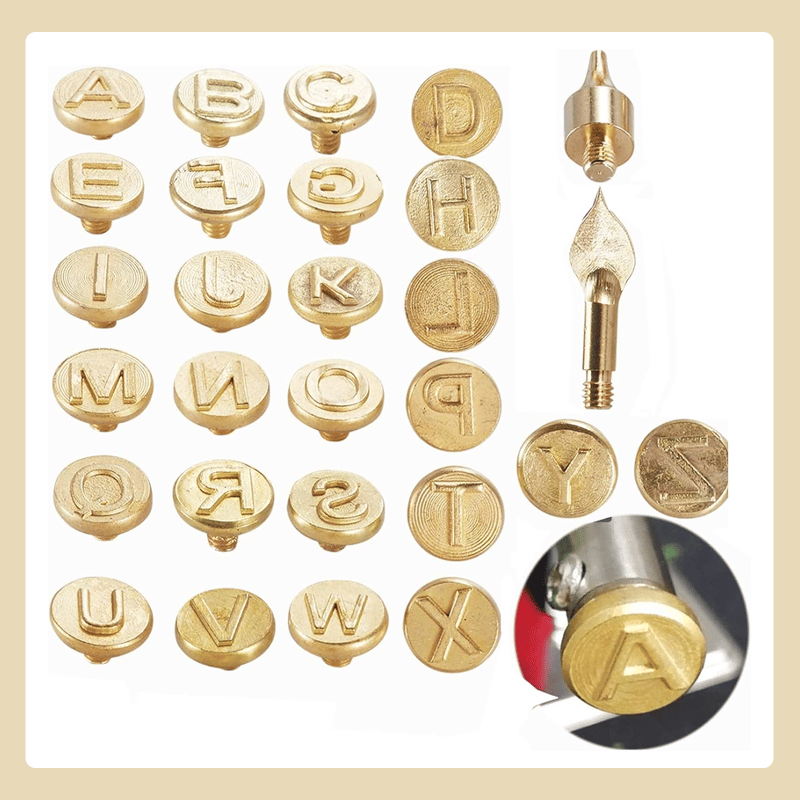 🎁26 Letters Copper Mold-DIY Wood Burning/Carving Set