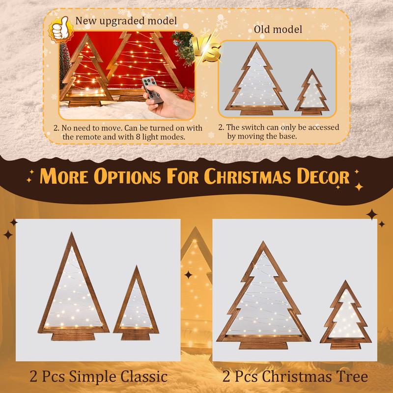 🎄 Cozy wooden Christmas tree lights(2 Pcs)—Bring warmth to your holiday! ✨