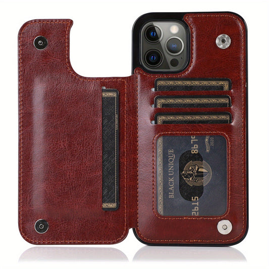 Leather iPhone Wallet & Kickstand Case