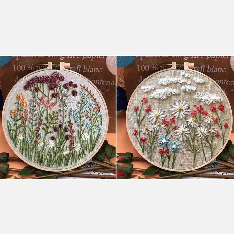 💐Embroidery  Hoop Flower Kit for Beginner