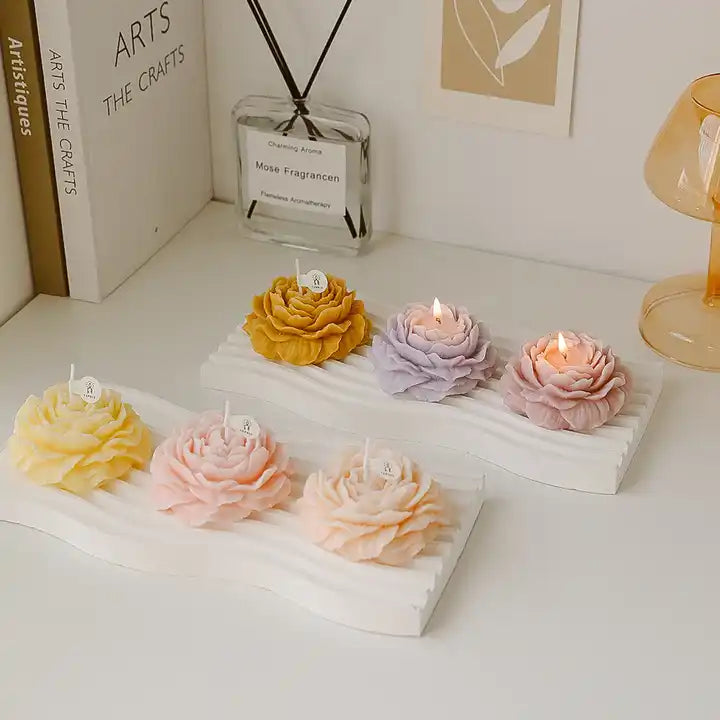 Flower Shaped Candle Set (4 Pack)