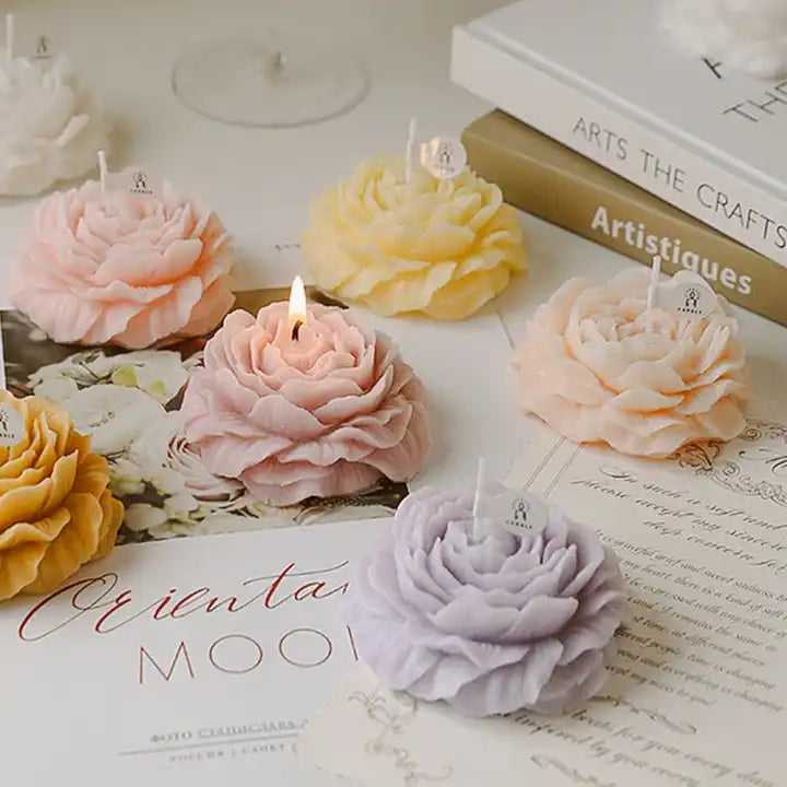 Flower Shaped Candle Set (4 Pack)