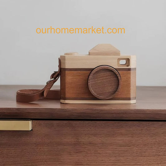 Wooden Camera Handcrafted Wood Retro Camera Décor Gifts-DC