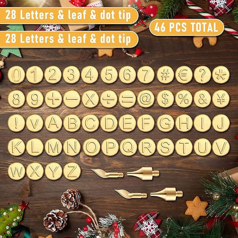🎁26 Letters Copper Mold-DIY Wood Burning/Carving Set