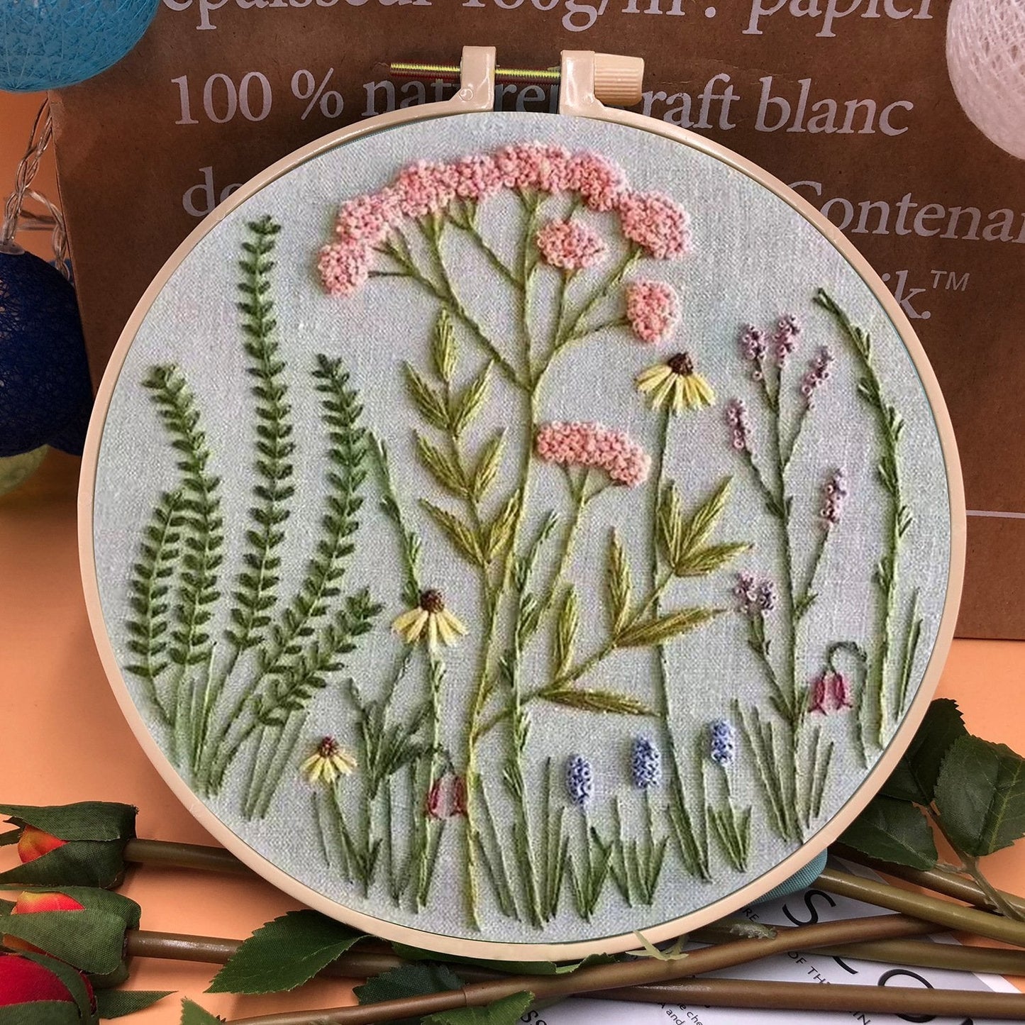 💐Embroidery  Hoop Flower Kit for Beginner