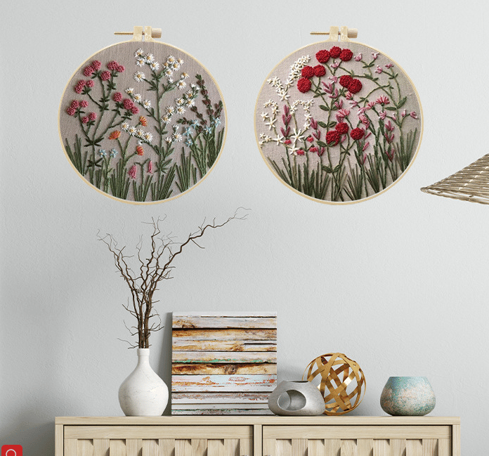 💐Embroidery  Hoop Flower Kit for Beginner