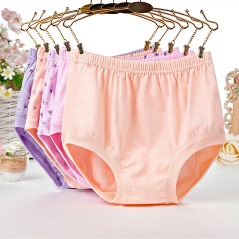 High-Waist Ladies Cotton Panties Plus Sizes💥5pcs Only $24.98 Today🔥