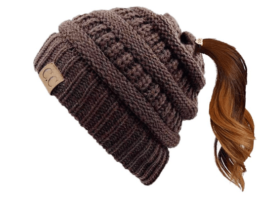 Fashion Soft Knit Ponytail Beanie