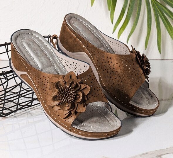 Leather Soft Footbed Orthopedic Arch-Support Sandals