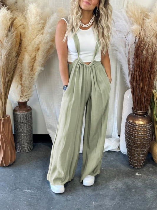 Soft, loose, solid color jumpsuit✨