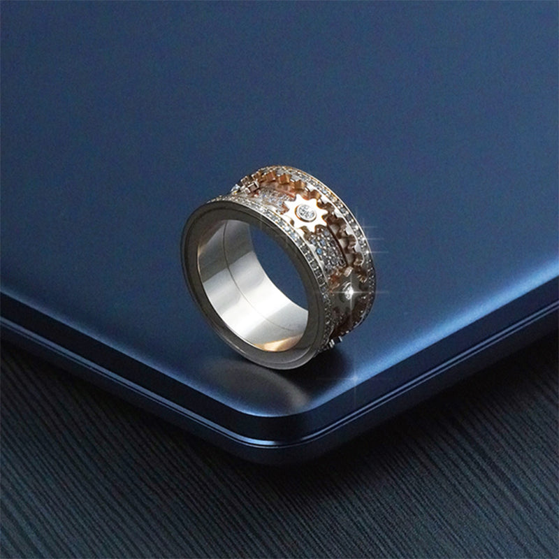 🔥HOT SALE 🔥-Diamond Crystal Gear Ring