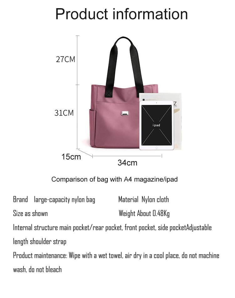 🔥2024 Large Capacity Waterproof Multi Pocket Nylon Shoulder Bag👜