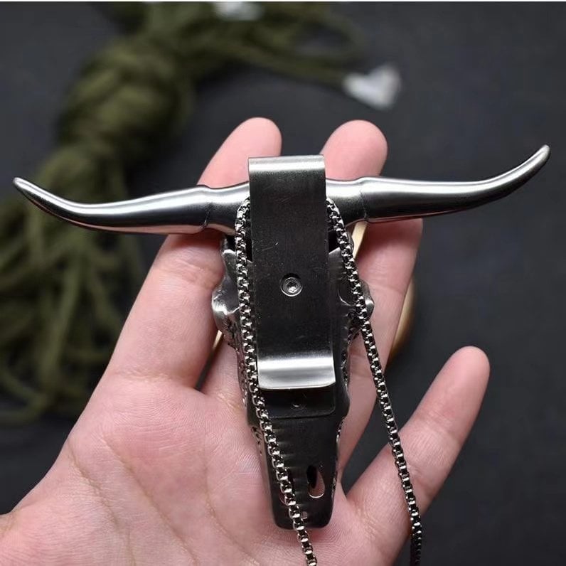 🔥Hot SALE 49% OFF🔥Tactical Stainless Steel Bull Headgear Belt Buckle(Buy 2 Free Shipping)