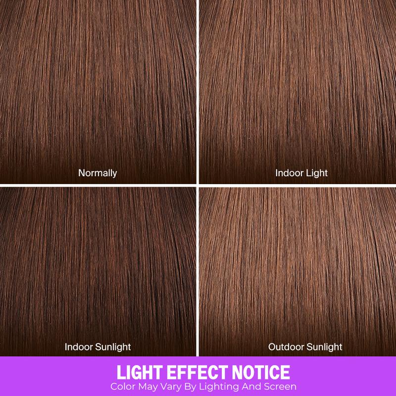 Chocolate Brown Glueless Wigs Straight With Drawstring 100% Human Hair Wig