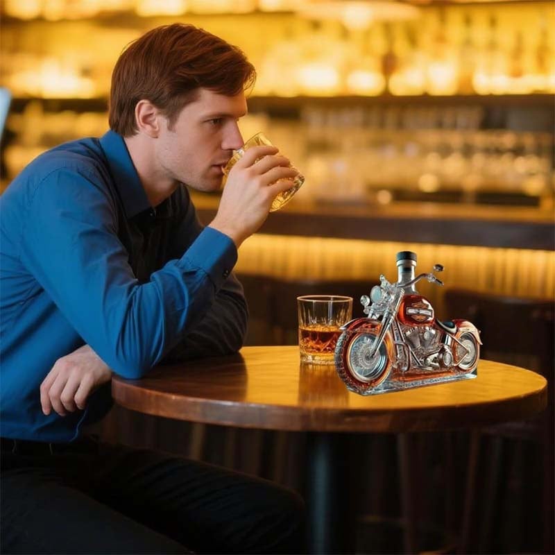 Creative Motorcycle Glass Wine Bottle